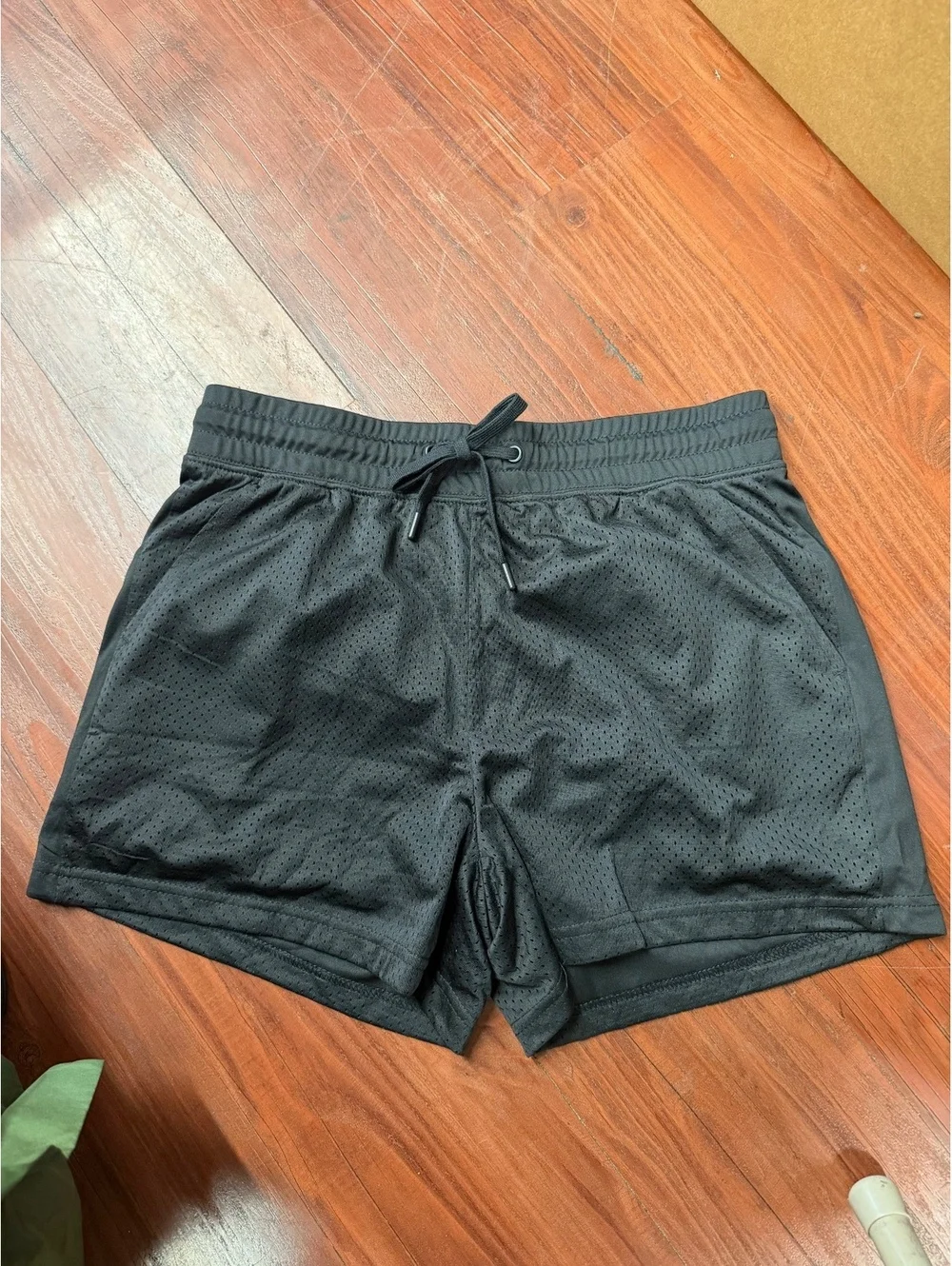 Athletic Works Girls Black Mesh Athletic Shorts Size S 4-6 Drawstring